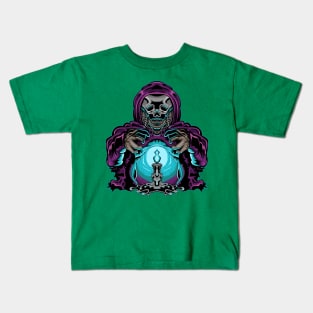 human skull with a candle Kids T-Shirt